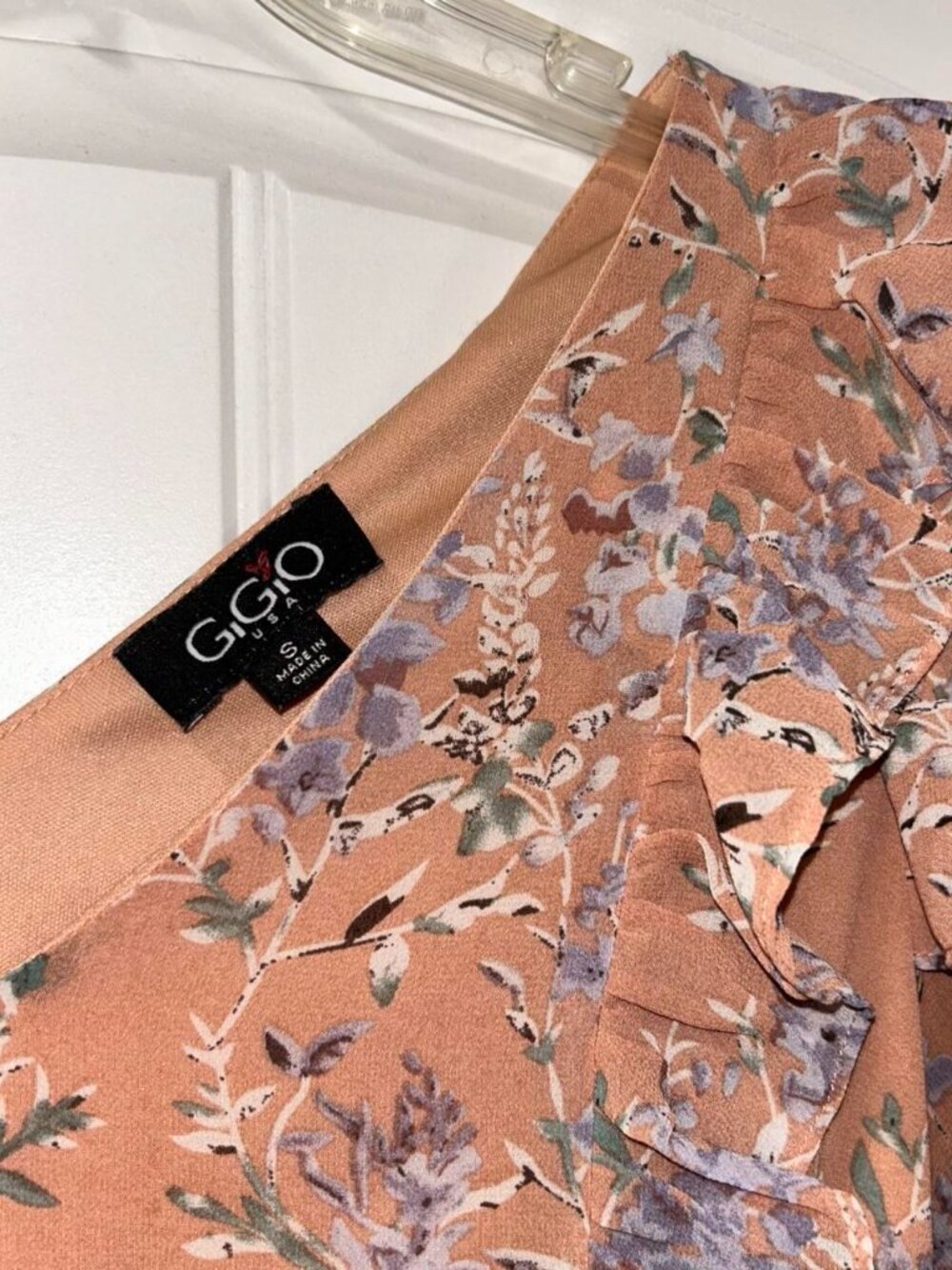 GiGiO Peach/Floral Print Dress Women's Small - Picture 2 of 6